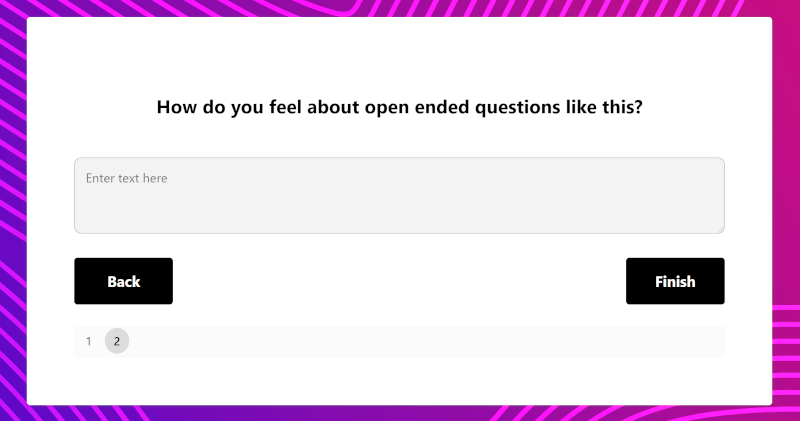 Example of open ended question
