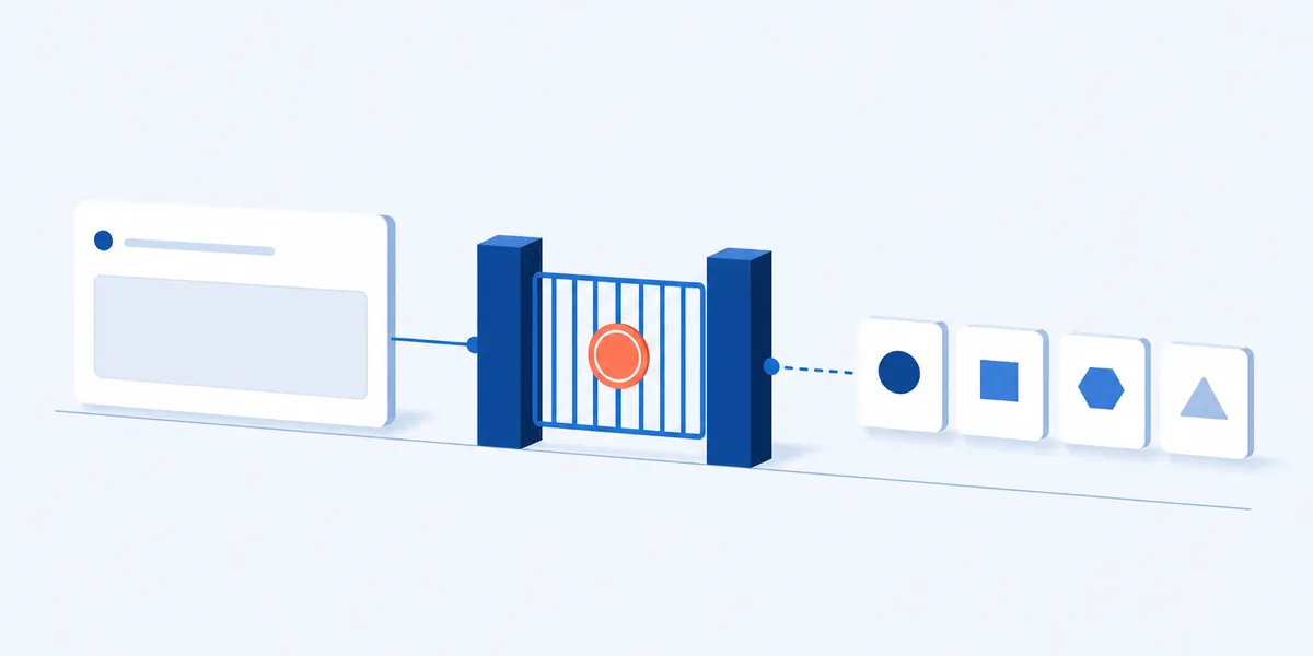 Brand awareness survey question order: one open answer card, then a closed gate, and only past the gate a row of brand name tiles