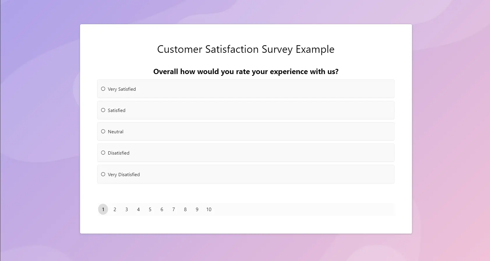 Customer Engagement Survey Created in Survey Maker