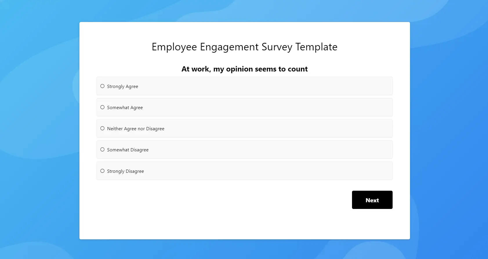 Employee Engagement Survey Created in Survey Maker