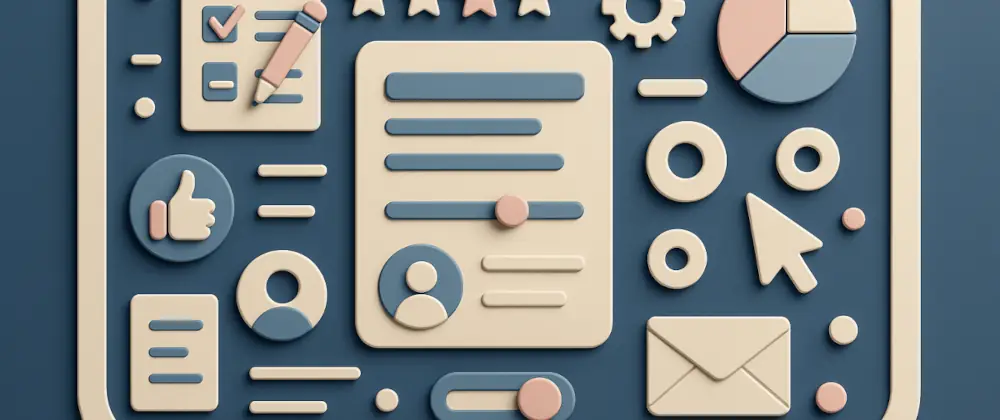 Paper cutout representation of survey form elements