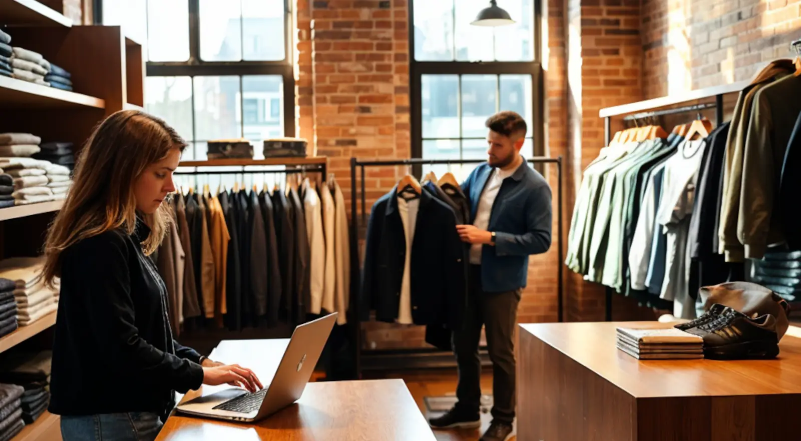 Shoppers interacting with retail staff in a vibrant store, highlighting customer satisfaction in retail