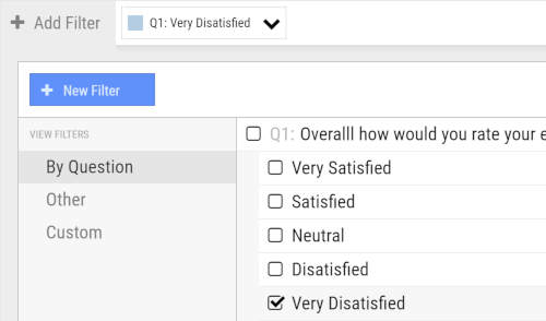Survey Demographic segmenting dialog