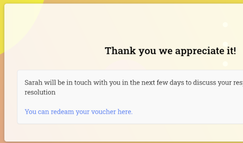 Custom survey thank you message