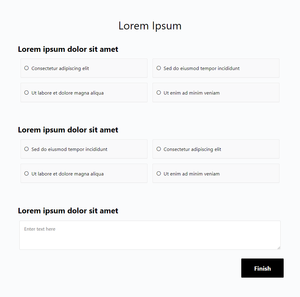 Survey with One Question Per Page