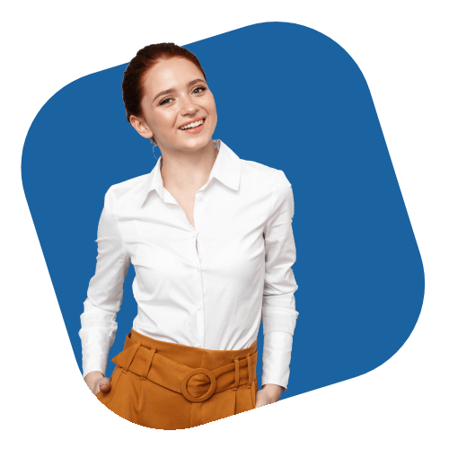 Souriant client Survey Maker portant une chemise blanche